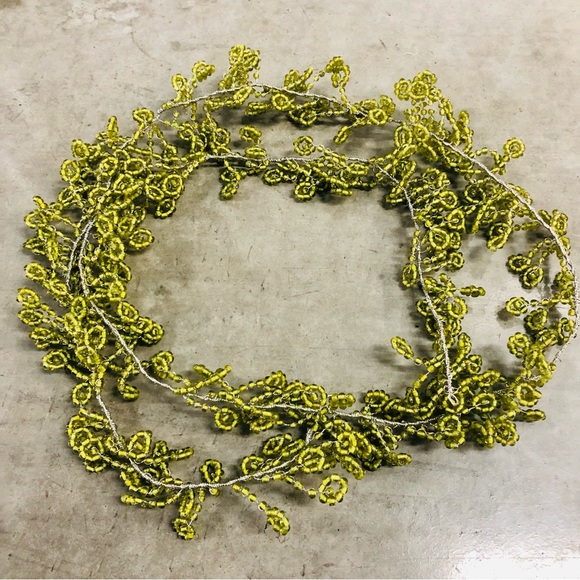 ✨RARE ✨Pottery Barn Green Glass Beaded Garland